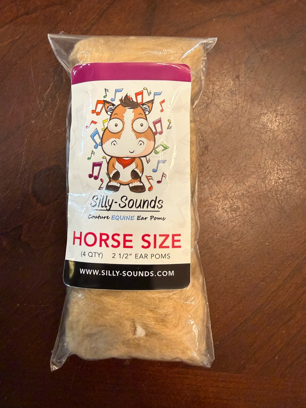 Silly-Sounds Horse Size Ear Poms Tan for HORSE to help with noises NEW